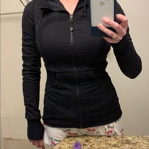 Black lululemon hooded zip up jacket